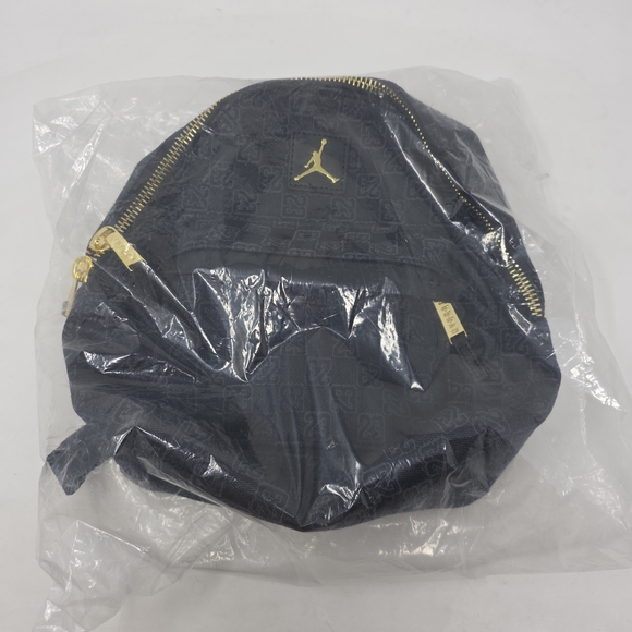 Jordan Monogram Mini Backpack (8L) Black Gold 7A0761-023 NEW NWT LIMITED